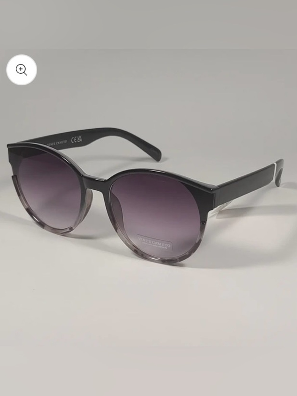 Vince Camuto VC1061 OX Round Sunglasses Shiny Black purple Havana Smoke Gradient